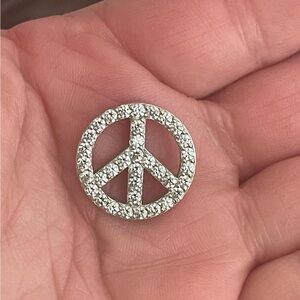 Sterling Silver (925) CZ Peace Pendant